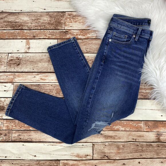 Banana Republic Denim - Banana Republic Women's Mid Rise Straight Leg Ankle Jeans Sz 26 Distressed NWT
